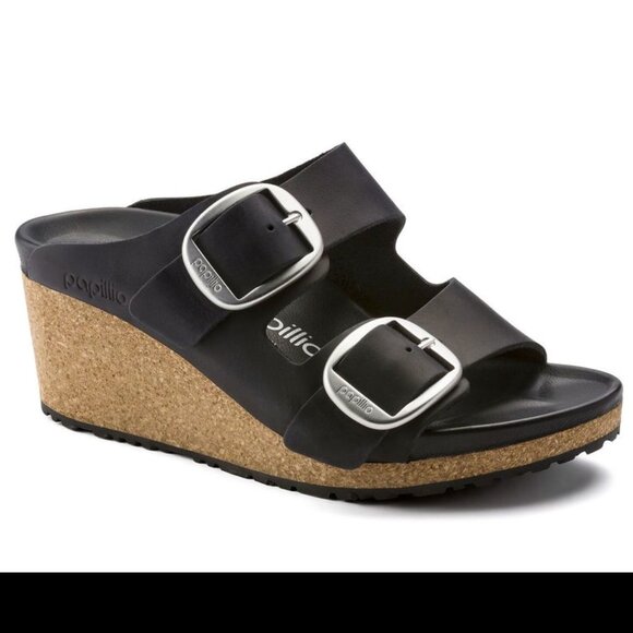 Birkenstock Nora Big Buckle Sandals – Black – Silver Buckles – Size EU 38 / US W - Picture 3 of 13
